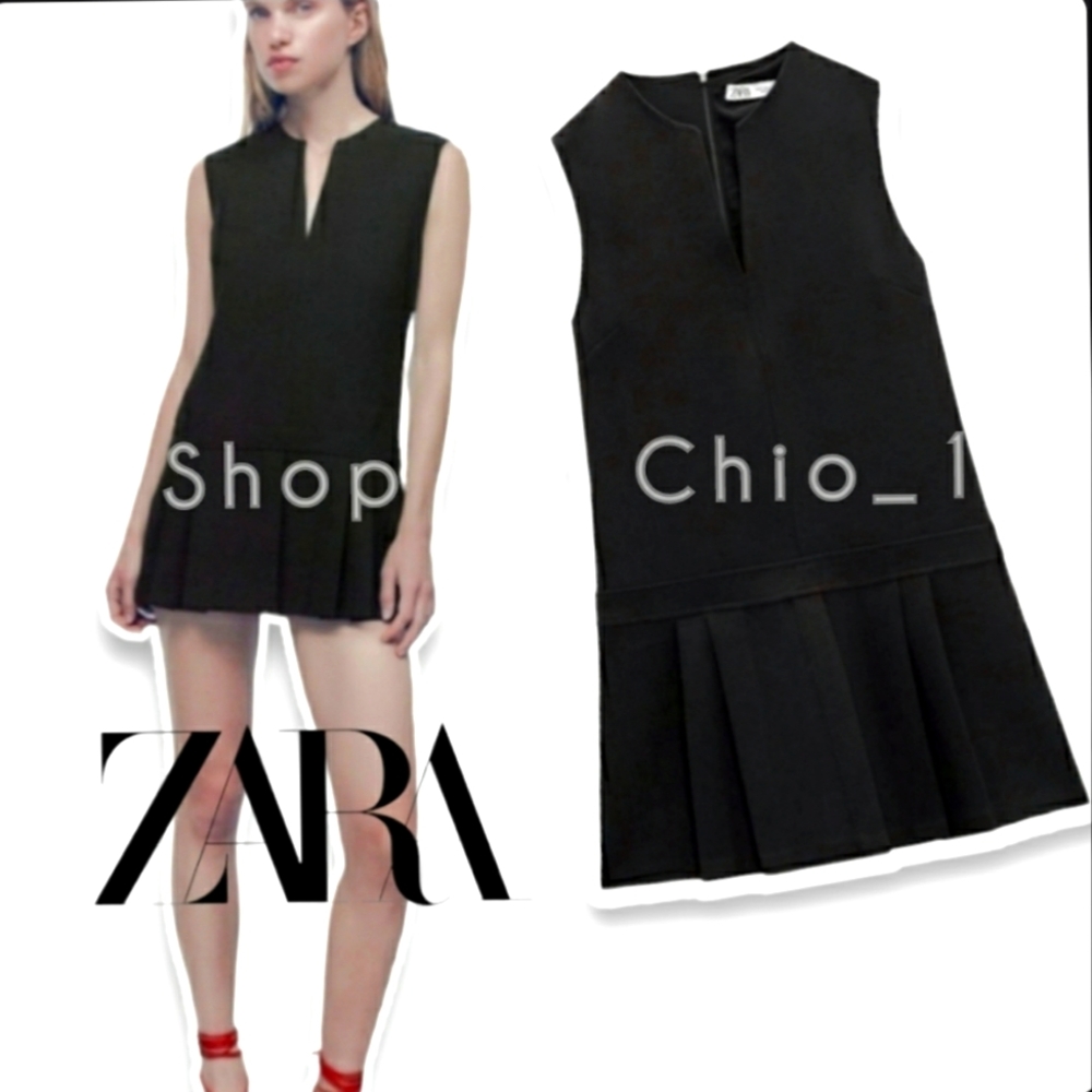 ZARA black short pleated dress bloggers Favorite